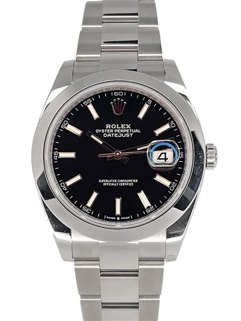 rolex datejust black dial replica|rolex datejust 41 reference 126300.